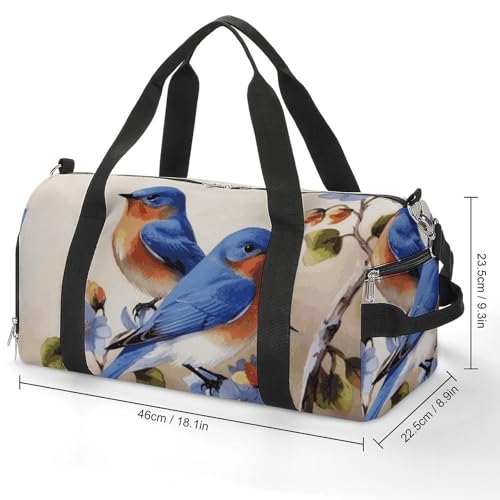 Petit sac de sport Happy Bluebirds Art Déco avec compartiment chaussures - 2