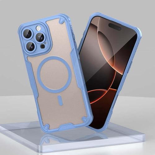 Étui de chargement sans fil antichoc bleu iPhone 16 pour éviter les fissures