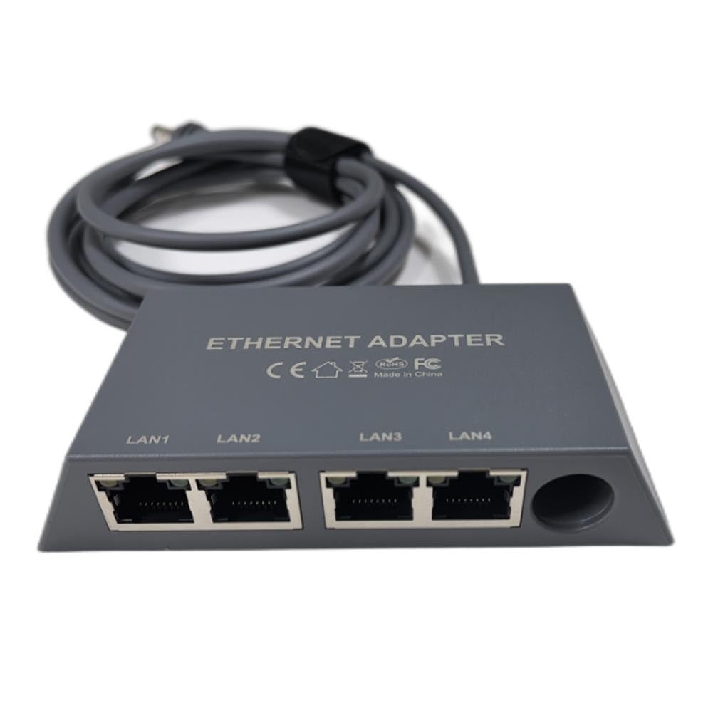 Adattatore Gigabit Ethernet a 4 porte per Starlink Gen 3 e Mini, splitter di rete RJ45 con cavo da 0,5 m, Plug and Play per router, PC, console di gioco, grigio