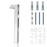 House Numbers for Outside, Gibolin 5 Inch Silver Floating Metal Modern Address Numbers Garden Door M
