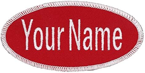 Oval Name Patch Uniform Work Shirt Custom Embroidery Hook Fastener, Iron, Sew on