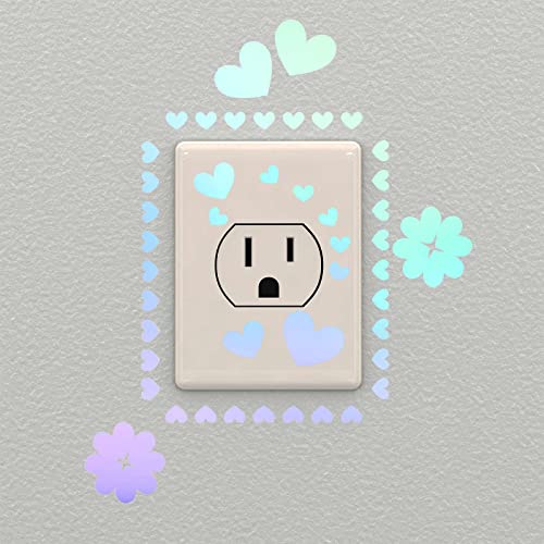 114 Pieces Heart-Shaped Glow In The Dark Stickers Holographic Stickers For Teens Wall Decals Perfect For Bedroom Decor Or Party Birthday Gift #TOP3