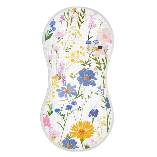 Lella Baiocchi Style Muslin Burp Cloths 22x11 Inch - 4-Layer Organic Cotton & TPU Waterproof Lining, Absorbent Baby Bibs for Boys/Girls with Hanging Loop