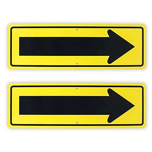 2-Pack Large Arrow Symbol Sign,for Indoor or Outdoor Use，18"x 6" .04" Aluminum Reflective Sign Rust Free Aluminum-UV Protected and Weatherproof