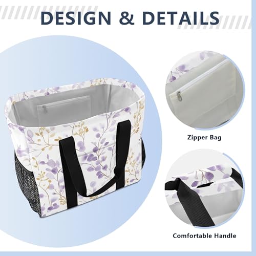 Sac de plage d'exception en toile imperméable de qualité supérieure imprimé fleurs - 6