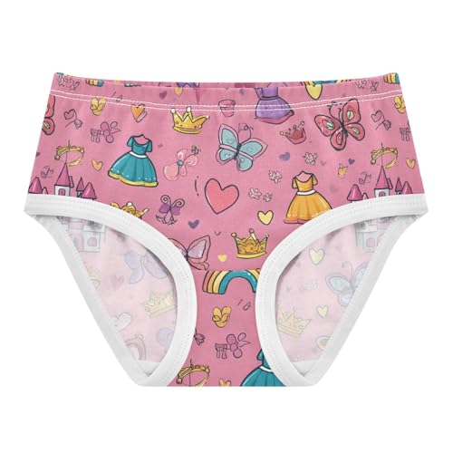Wusikd Cute Princess Girls' Underwear Cotton Pink Butterfly Girls Briefs Soft Toddler Underwear 2T