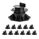 VEVOR Deck Blocks 24 PCS, 2000lbs / 907.18kg Load Capacity Deck Support Plastic Pedestal Paver, Raising 1.18-2.36 inch / 30-60 mm, Height Adjustable Shed Foundation Base for Wood Concrete Metal