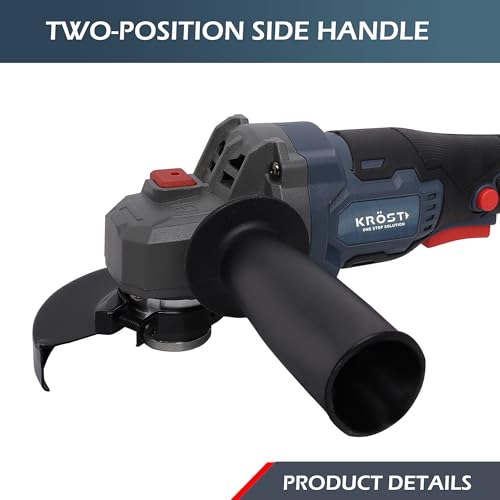 Image of KROST ECO Series 21V Brushless Cordless Angle Grinder 115mm with 4.0Ah Li-ion Double Battery With Smart Variable Speed Control & Battery Indicator