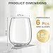 6 Pack Unbreakable Tritan Plastic Wine Glasses, 16 oz Reusable Stemless Wine Glass, BPA Free Tumblers, Drinking Glassware, Perfect for Indoor & Outdoor, Poolside, Party, Camping, Shatterproof 100%﻿