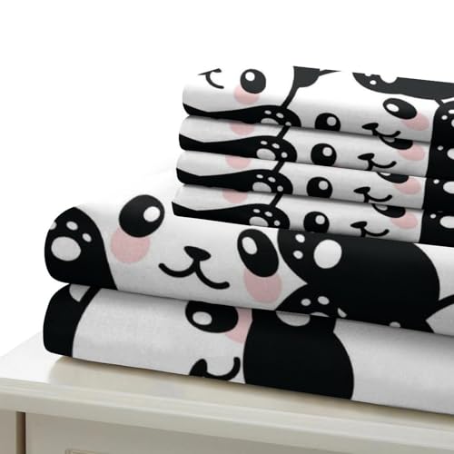 Housse de couette panda mignon parure de lit kawaii pour couple - 7