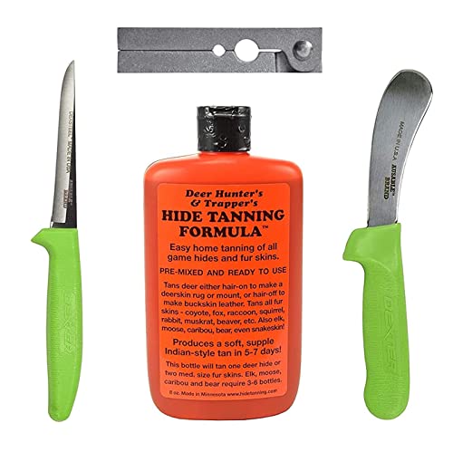 4 Piece Skinning and Pelt Tanning Fur Handling Kit