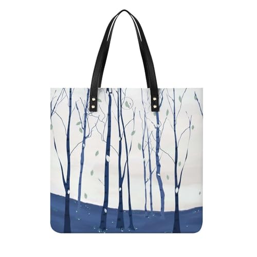 Sac à main shopper Forêt Bleue grand sac à bandoulière et tote bag pour voyage