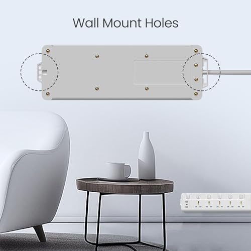 Image of 7-in-1 Power Strip with High Electrical Conductivity | 4 AC Extension Sockets, 2 USB Ports, Type-C Port | Extension Cord with UK Plug Spike Guard Protector for Home, Office, Kitchen, PC