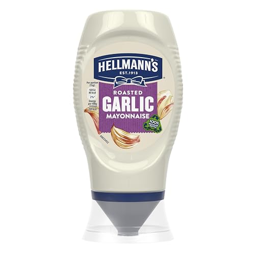 Hellmann's Roasted Garlic Mayonnaise Condiment Squeeze Bottle garlic mayo for burgers, wraps and sandwiches 250 ml