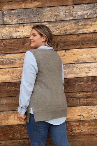 Image of TIYOMI Plus Size Sweater Sleeveless Tops for Women Knitted Tank Tops XL-5XL