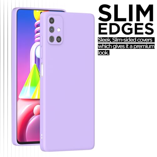 Image of Outlouders Back Cover for Samsung Galaxy M51 | Camera Protection | Durable Soft Matte Silicone Bumper Case (Purple)