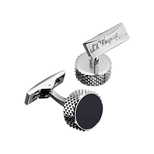 S.T. Dupont エス テー デュポン カフリンクス ラウンド ブラックラッカー＆パラディウム 005597 005597