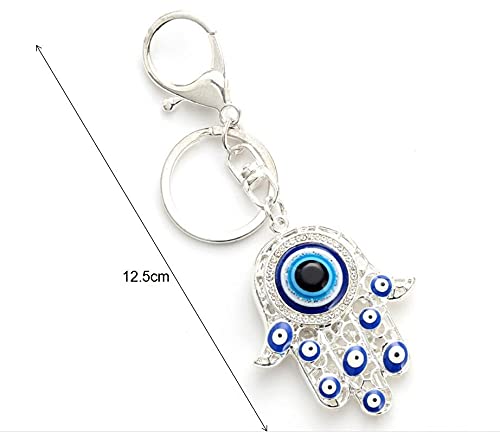Hongtai Blauwe Evil Oog Charm Sleutelhanger Olifant Hanger Sleutelhanger Legering Tassel Auto Sleutelhanger Gift (Color : 3) - Image 3