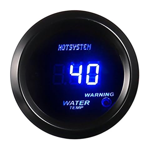 HOTSYSTEM Universal Water Temp Gauge Temperature Meter Blue Digital LED DC12V 2inches 52mm for Car Automotive(Celsius) Cover