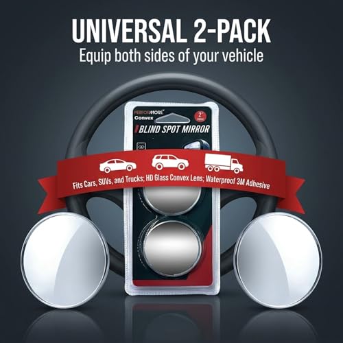 Blind Spot Mirror 2 Pack, 2 Inch HD Glass, Waterproof 3M Adhesive - Image 4