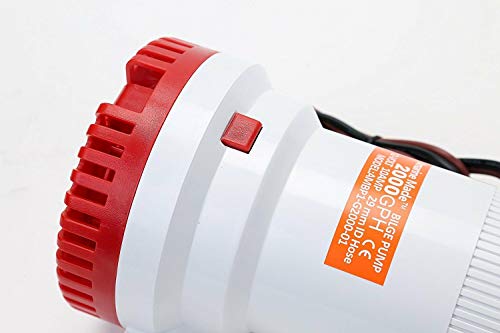 Amarine Made Non Automatic Bilge Pump For Boats 2000 Gph Submersible Pump 12V Boat Marine Plumbing Electric With Hose Id 29Mm 1-1/8 Outlet 8.5A White thumb #3