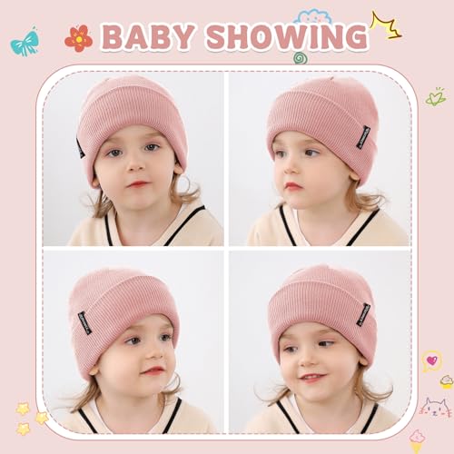 Durio 3 Pcs Baby Beanie Warm Winter hat Toddler Boys Girls Soft Knit Beanie Hats for Kids Beanie Caps4