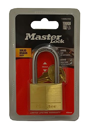 Master Lock 140DLF Solid Brass Padlock with Key, 1 Pack - Image 2