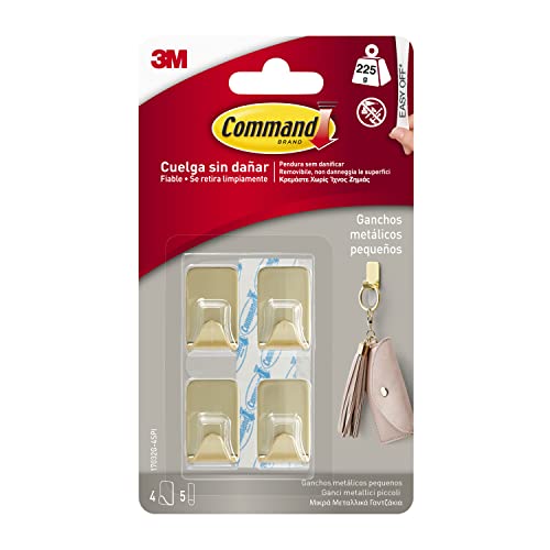 Command Small Gold Metallic Hooks