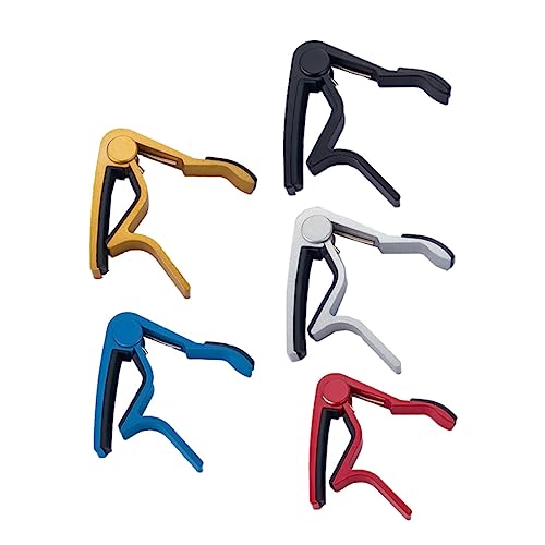 CATIEBYE 5pcs Guitar Capo Aluminum Alloy Clip Tuner for Acoustic/folk/electric Guitars Random Color