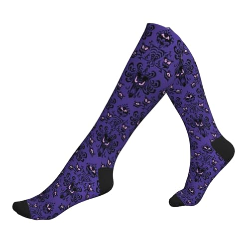 Haunted Mansions Print Athletic Support Socks 15-20mmhg Gradual Compression Running Socks Travel Workers