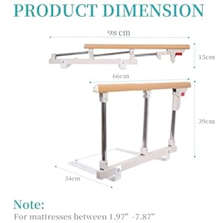 HEYOUTH Sponde Letto Anziani Anticaduta Universali,Portatile Sponde del Letto Maniglia di Sicurezza,Sponda Telescopica Ribaltabile a Regolabile,Paracolpi Guardrail,perAnziani o Disabili