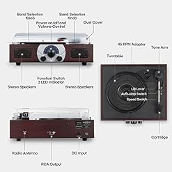 Platine Vinyle Bluetooth, Tourne-Disque Vintage à Trois Vitesses 33/45/78 TR/Min, Platine Vinyle Portable avec 2 Haut… - Les Beatles, Paul McCartney, John Lennon, RIngo Starr, George Harrison Platine Vinyle Bluetooth, Tourne-Disque Vintage à Trois Vitesses 33/45/78 TR/Min, Platine Vinyle Portable avec 2 Haut… – Image 6