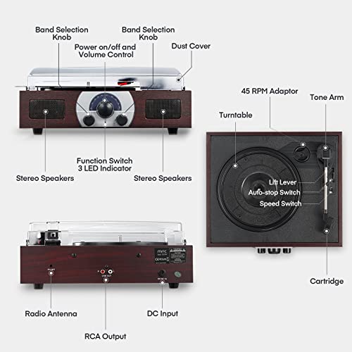 Platine Vinyle Bluetooth, Tourne-Disque Vintage à Trois Vitesses 33/45/78 TR/Min, Platine Vinyle Portable avec 2 Haut… - Les Beatles, Paul McCartney, John Lennon, RIngo Starr, George Harrison Platine Vinyle Bluetooth, Tourne-Disque Vintage à Trois Vitesses 33/45/78 TR/Min, Platine Vinyle Portable avec 2 Haut… – Image 7