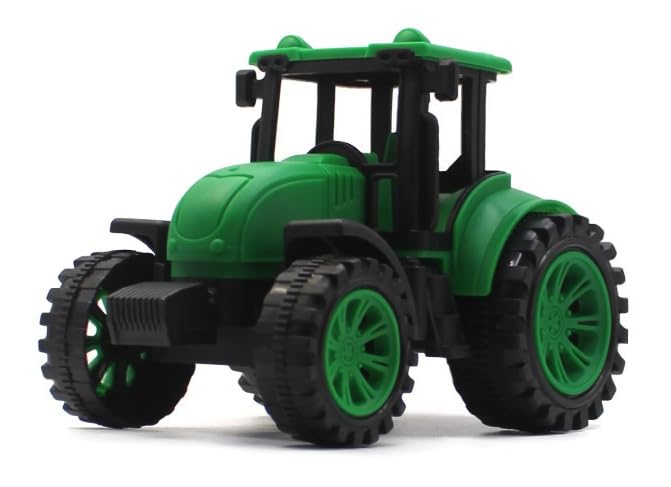 Image of Friction Powered Farm Tractor Toy for Kids Toddlers Boys Girls | Pull Back Medium Tractor Engine Vehicle Toy | Green Agriculture Tractor Toy Age 3+ | BIS Certified | Made in India | NeoKiddo (Green)