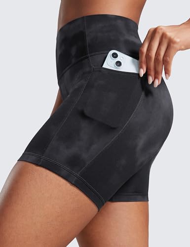 Image of CRZ YOGA Secretsculpt Biker Shorts Pockets 5'' | Booty Scrunch Butt, Butterlift, Buttery Soft, Moderate Compression, Workout, Pilates, No Front Seam, High Waist, for Women