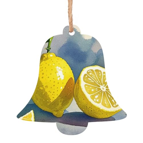 Christmas Ornaments Christmas Tree Wooden Hanging Lemon Fruit Wooden Ornament Hanging Ornaments Craft Pendants Christmas Wooden Ornament for Christmas Tree Holiday Party 1 Bell Shape