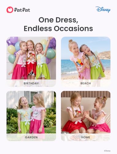 Image of Disney Princess Frozen Elsa Minnie Mouse Stitch Toddler Girl Romper With Skirt Overlay Summer Jumpsuit with Bow 2-6 Years