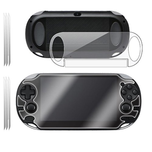 [Pack of 3] TECHGEAR Screen Protectors for PlayStation PS VITA Full Body Front & Back/Rear - Clear Screen Protectors Compatible with Sony PlayStation PS VITA (Full Body Front & Back/Rear)