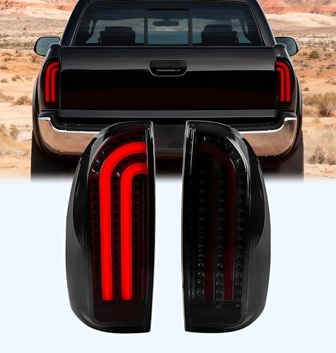 LANDWAKE Tail Lights Fit for Toyota Tacoma 2005-2015 LED Brake Reverse Rear Lamp (Smoke)