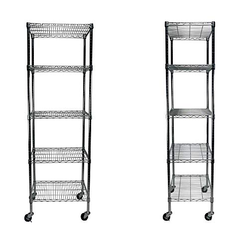Apollo Hardware Commercial Grade Chrome 5-Shelf Wire Shelving 18"X24"X72" With Caster #TOP3