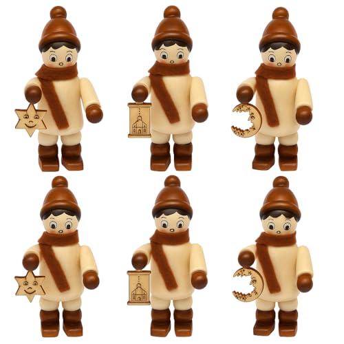 Dekohelden24 6 handgefertigte Figuren für Weihnachtspyramide,...