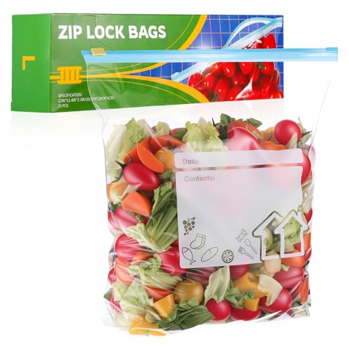 25 Pcs Food Storage Freezer Bags Zip Lock Bags Ziplock Bag Sandwich Bag