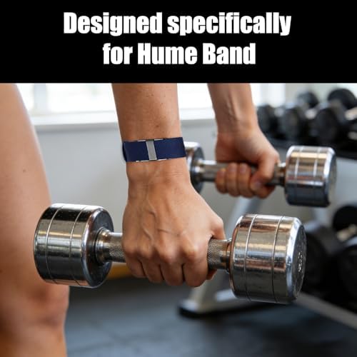 Nylon Loop for Hume Band, Adjustable Fitness Tracker Strap Replacement Breathable Sport Wristband with Metal Clasp for Hume Health Band (Dark Blue) - 5