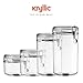Kryllic Food Storage Jars Food Storage Canisters for Kitchen, Containers Sets, Plastic Canister Set of 4 with Airtight Lids - Flour Cereal Coffee Sugar Tall Jar, Food Storage for Kitchen & Pantry