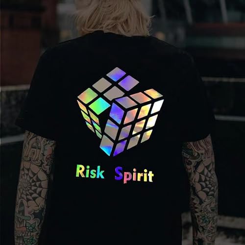 Image of Holographic HTV Vinyl Rainbow Heat Transfer Vinyl Holographic HTV Vinyl Rolls Pack 10 Inch x 7 Feet Iron on Vinyl for Cricut T-Shirts DIY Design, Silhouette Cameo & Heat Press Machine