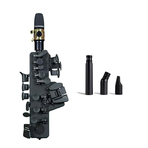 Odisei Music Travel Sax 2 (Black) + Accessory Pack | Saxofón electrónico | +50 sonidos | El más pequeño y ligero del mundo, practica en silencio