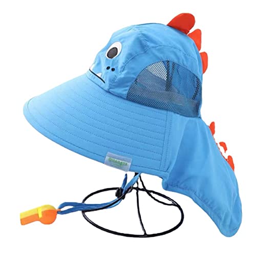 Gorro de niños para playa con ala ancha y protector de cuello contra el sol 5