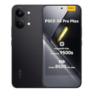XIAOMI Poco X8 Pro Max Smartphone 12GB+512GB, Dimensity 9500s Prozessor, 8500mAh Akku, Ultra-helles AMOLED-Display, 50MP Light Fusion 600 Hauptkamera mit OIS, Schwarz, 3 Jahre Garantie