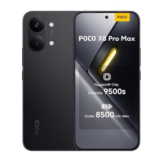 XIAOMI Poco X8 Pro Max Smartphone 12GB+256GB, Dimensity 9500s Prozessor, 8500mAh Akku, Ultra-helles AMOLED-Display, 50MP Light Fusion 600 Hauptkamera mit OIS, Schwarz, 3 Jahre Garantie