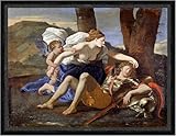  Kunstdruck Rinaldo and Armida 02918 Casque de guerrier Nicolas Poussin Ange Mort Armure Faks_B